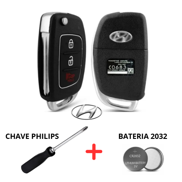 Chave Canivete Carcaça Hyundai HB20 HB20x HB20s 2012 a 2019 + Bateria + Chave Phillips em Oferta na Shopee