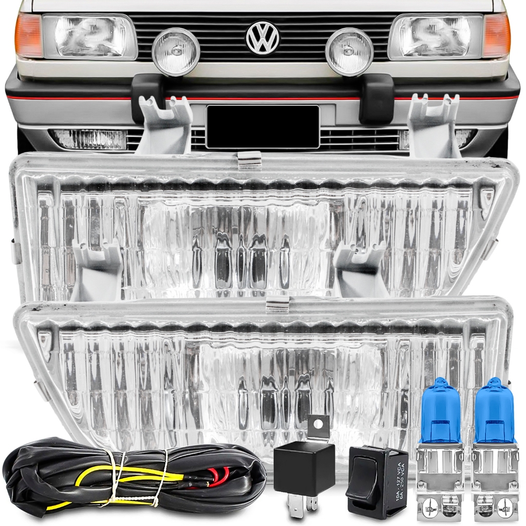 Kit Farol Milha Gol Parati Saveiro Voyage Quadrado 1987 A 1994 Auxiliar Neblina