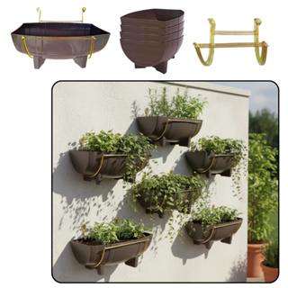 Kit 3 ou 5 Floreira Barril mais Suportes de Parede para Horta ou Jardim Vertical - 3/5 _F33__SF------ em Oferta na Shopee