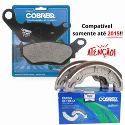 Kit Pastilhas + Lonas de Freio Fazer 150 2013-2015 / Factor 150 2009-2015 Cobreq