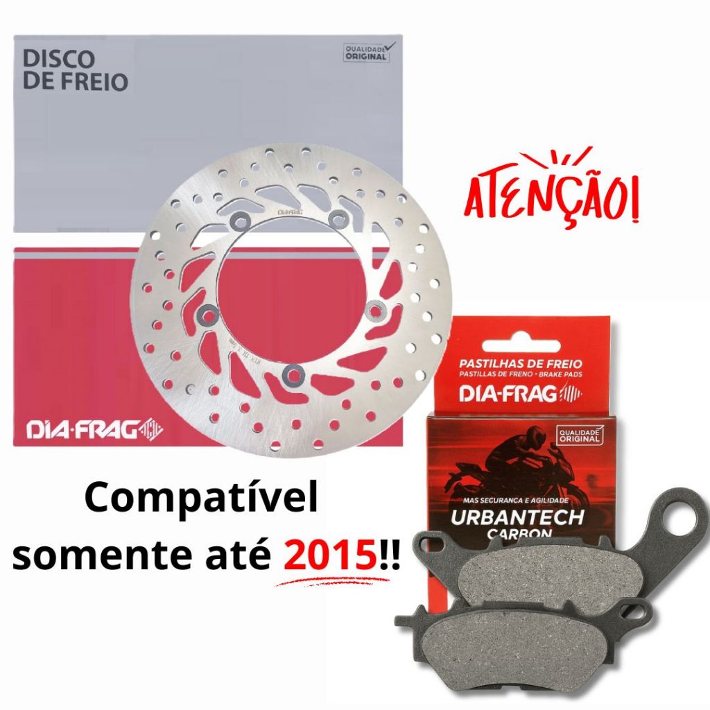 Disco de Freio Dianteiro Fazer 150 Factor 150 2013 A 2015 + Pastilhas Diafrag em Oferta na Shopee