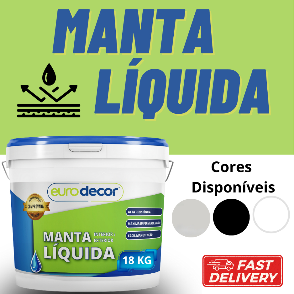 Manta Líquida 18kg Impermeabiliza e Protege Lajes e Telhados Várias Cores 18kg e 12kg em Oferta na Shopee