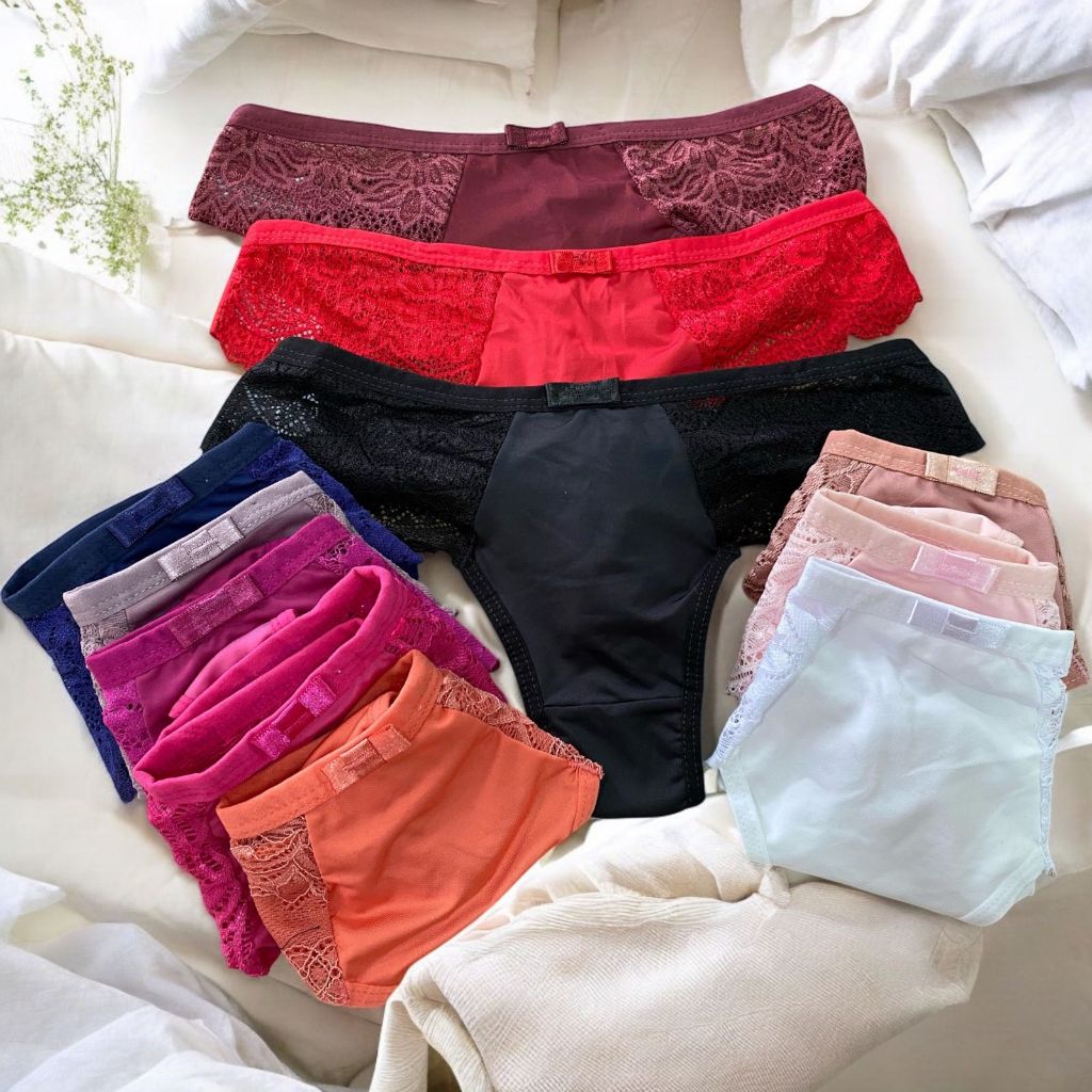 Kit Atacado Com 03 Calcinha Fio Dental Duplo - Moda Intima - Lingerie - Barato - Revenda