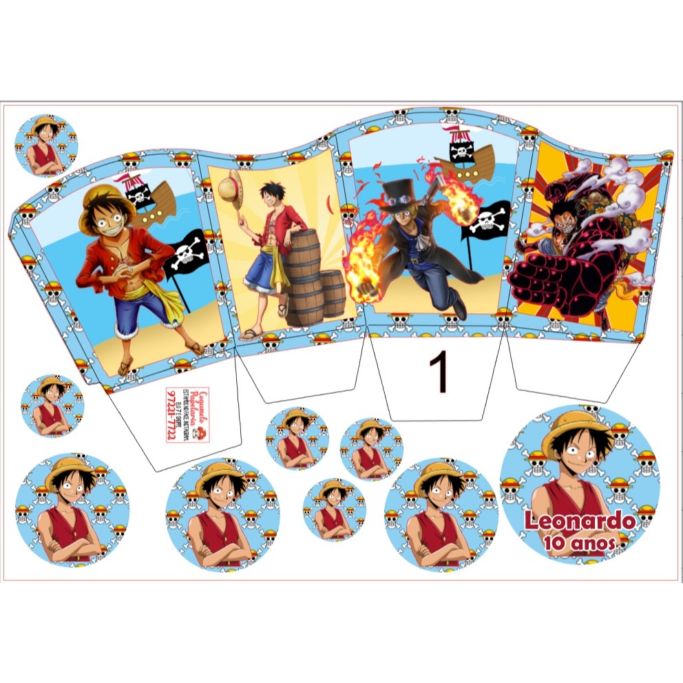 CACHEPOUT - CACHEPO - CENTRO DE MESA ENFEITE PERSONALIZADO ONE PIECE Lembrancinha Aniversário