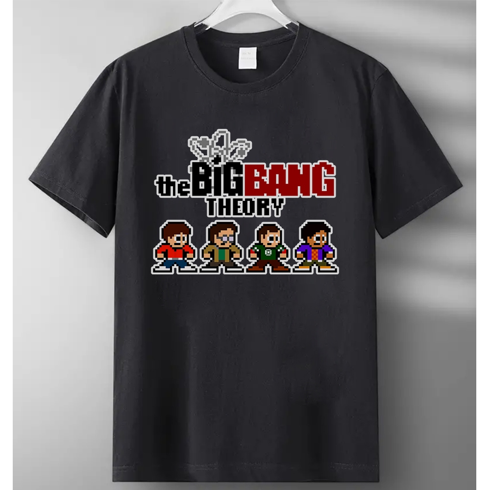Camiseta Slim Estampada Big Bang Seriado Engraçado Blusa Confortavel Algodão Estilo Geek Unissex