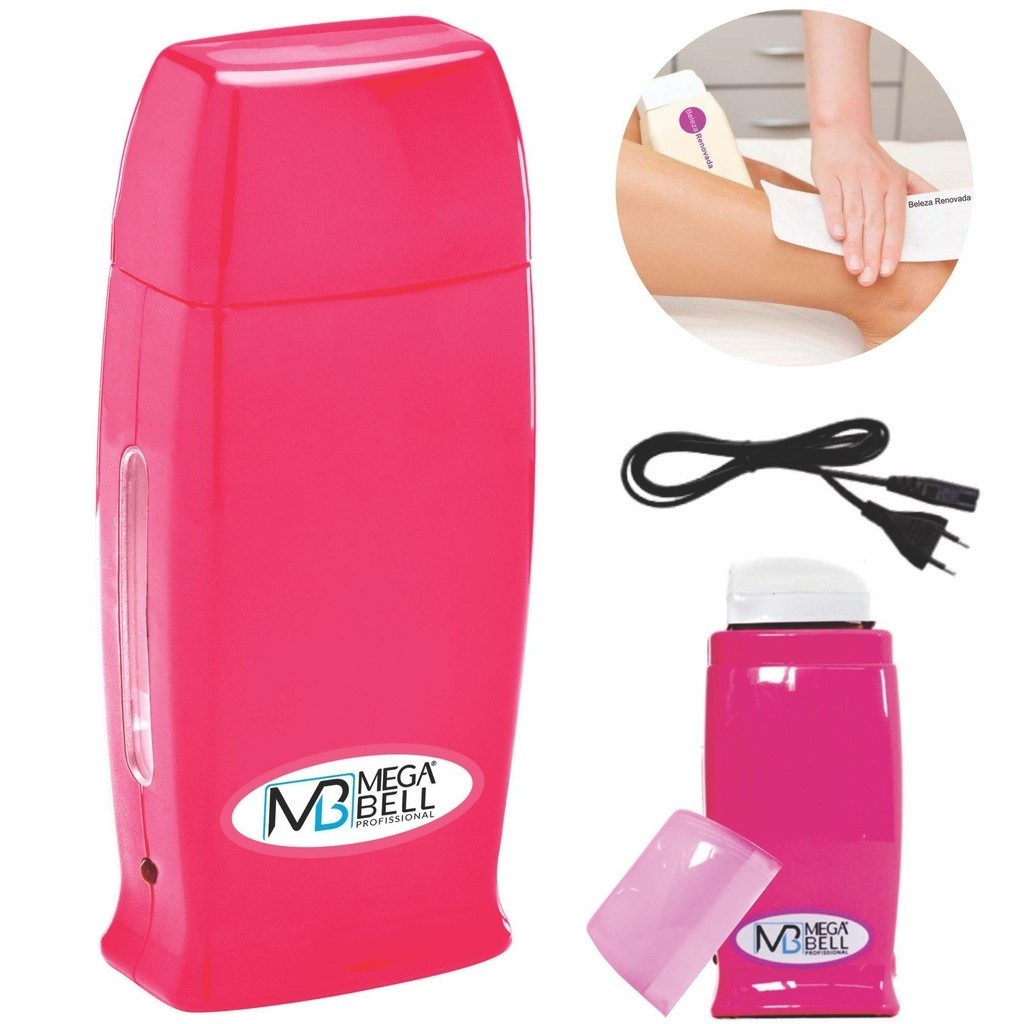 Aquecedor de Cera Roll-on Mega Bell Pink | Depilador Rollon Profissional Portátil - Bivolt Automático em Oferta na Shopee