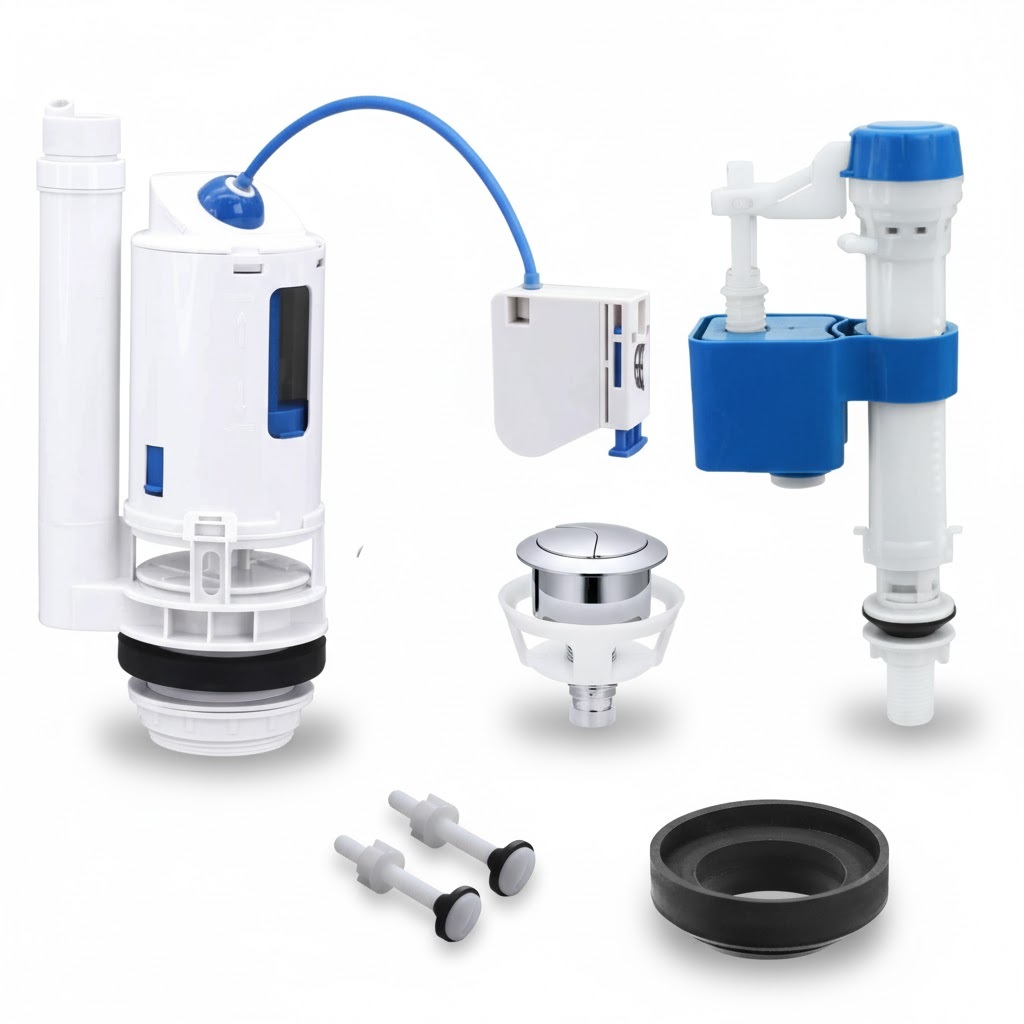 KIT REPARO MECANISMO COMPLETO DUAL FLUX PARA CAIXA ACOPLADA DECA, ICASA, INCEPA, LOGASA, ASTRA, CELITE