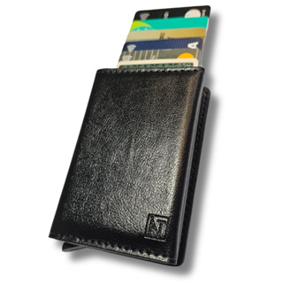 Carteira Masculina Preto Porta Cartão Antifurto Slim Feminina Rfid Couro PU Fibra Exclusive BULL em Oferta na Shopee