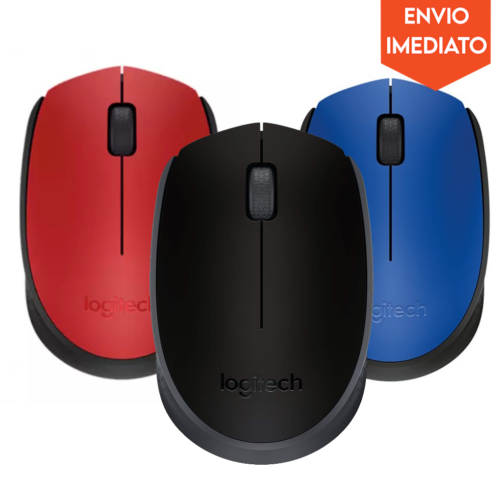 Mouse Logitech Ergonômico sem Fio Várias Cores - M170