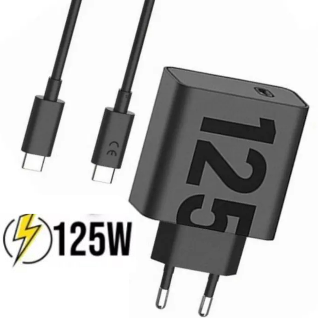 Carregador Super Rápido Turbo 125w Fonte Tipo C para celular Carregador Tipo C Turbo Power S22 S23 FE S24 Ultra S25 A05s