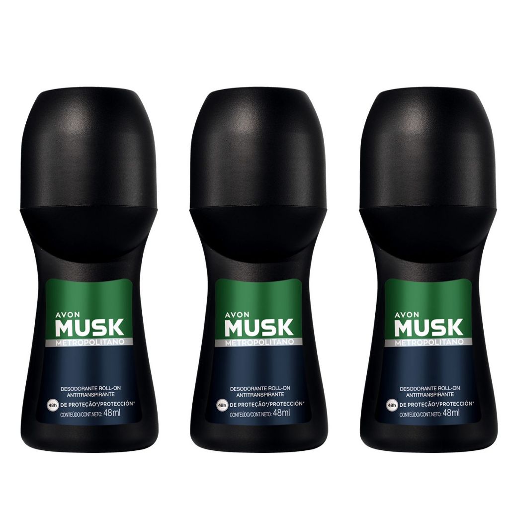 Roll on Musk Metropolitano Avon Kit com 3/5/9 unidades (50 ml cada)- PRODUTO ORIGINAL em Oferta na Shopee