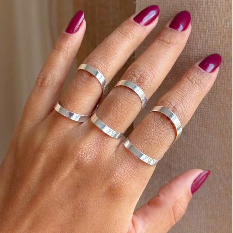 Anel Prata 925 Feminino Ajustável Regulável Sofisticado 2 em 1 Moda Joias Minimalistas Ouro 18k em Oferta na Shopee