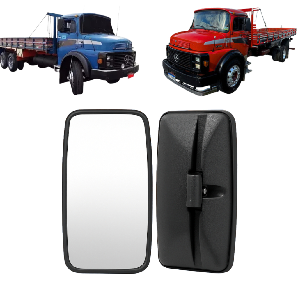 Par de Espelho Retrovisor  Universal Texturizado Para Ônibus E Caminhões Ford e Mercedes Benz MBB