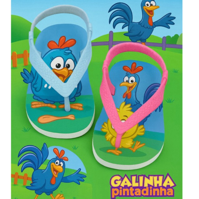 Chinelo com Elástico baby bebê Galinha pintadinha Menino menina REF.15 em Oferta na Shopee