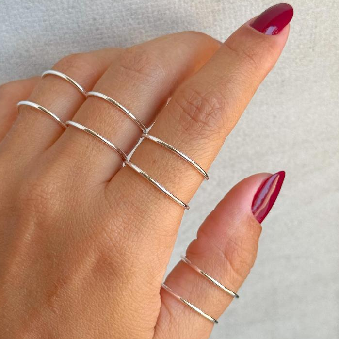 Anel Prata 925 Fio Redondo Liso Duplo Regulável Feminino Tamanho Ajustável Sofisticado Ouro 18k em Oferta na Shopee