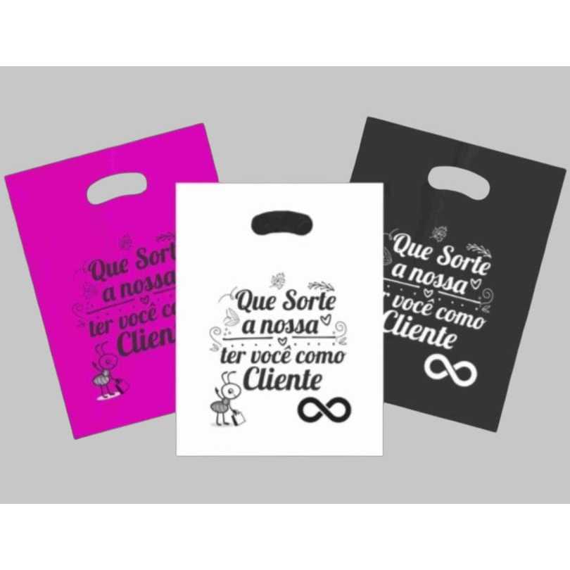 100 Sacolas Plásticas Boca Palhaço 30x40  Frases Sacolas Plasticas Personalizada em Oferta na Shopee