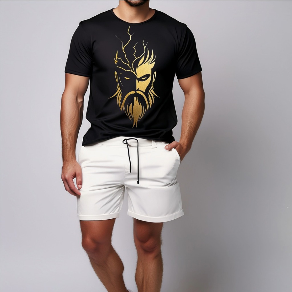 conjunto kit Camiseta camisa e Short Tectel Conjunto Masculino Vikings Lendário Filme Série Premium Lançamento