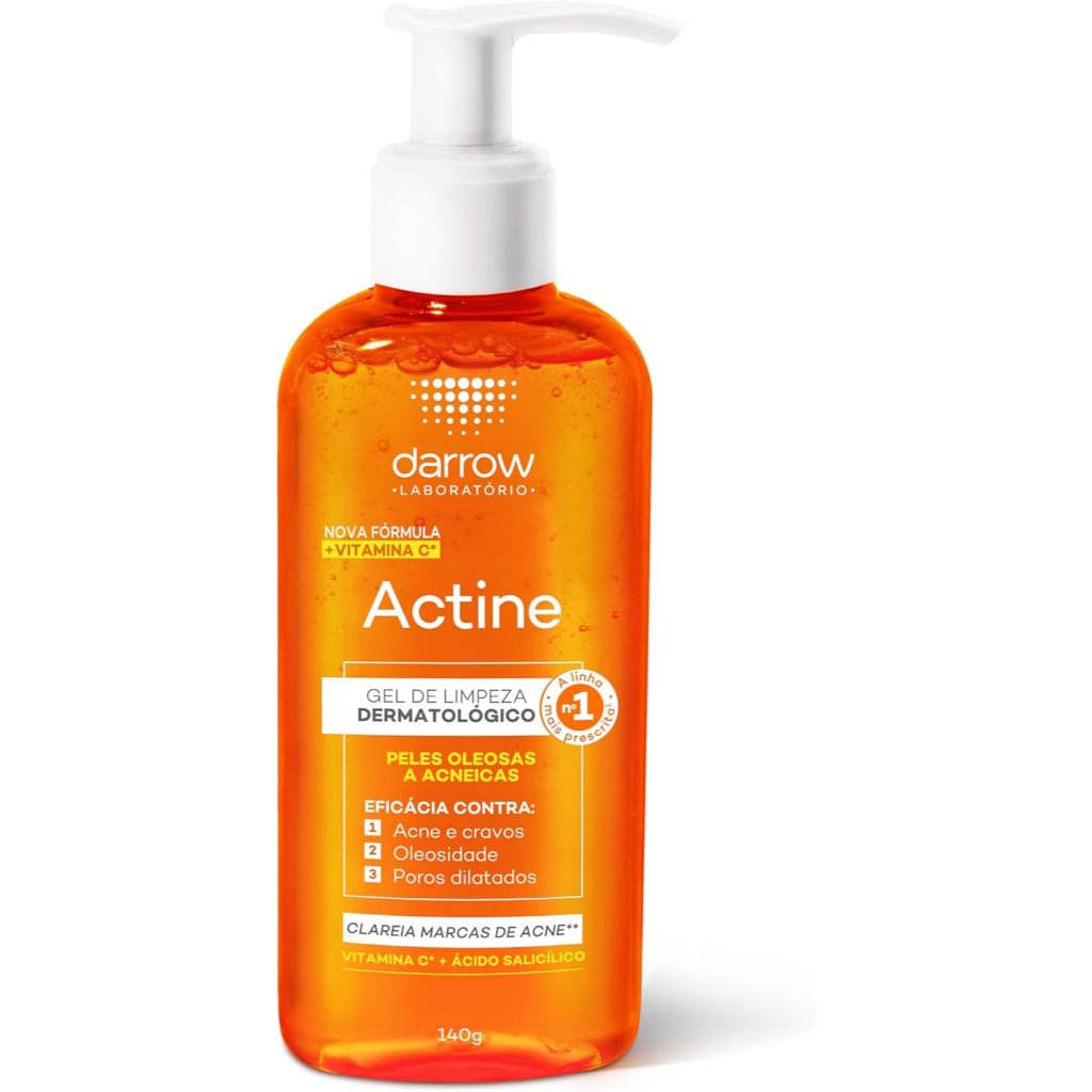 Gel De Limpeza Facial Actine Pele Oleosa A Acneica Com 140g