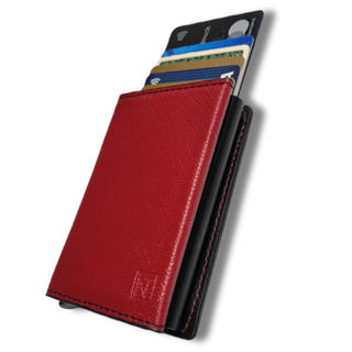 Carteira Feminina Vermelho Porta Cartão Antifurto Slim Rfid Couro PU Fibra Exclusive em Oferta na Shopee