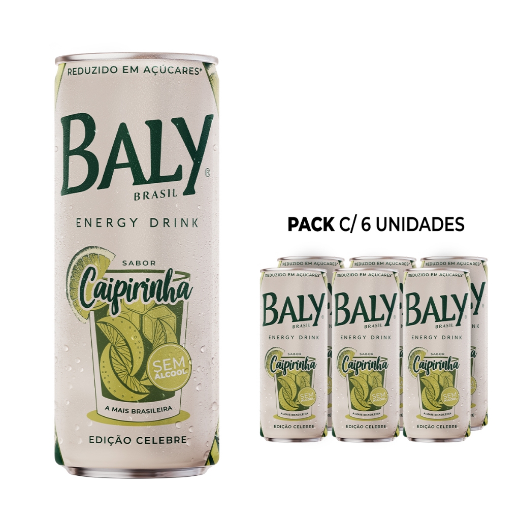Pack Energético Baly Energy Drink Caipirinha 250ml em Oferta na Shopee