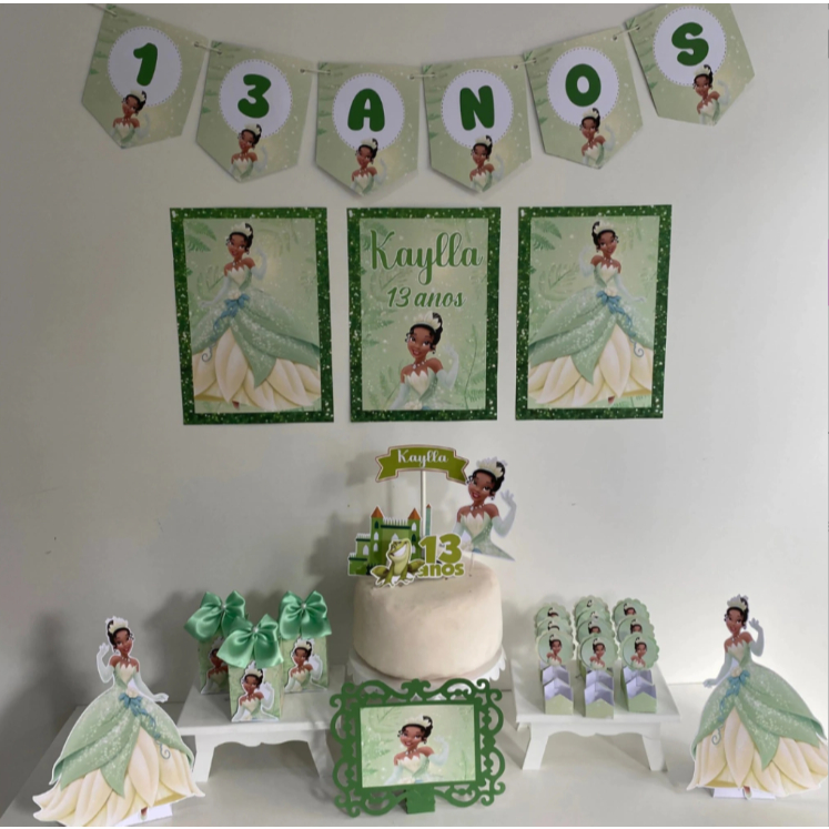 Kit Festa Princesa Tiana e o sapo Personalizado | Só Bolinho | Mesversário | Aniversário Decoração Casa e Escola