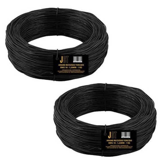 Kit com 2 Kg de Arame Recozido Trançado - BWG18 1,24MM - JST para amarrações na construção civil, fixando vergalhões