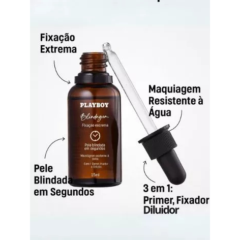 Blindagem Fixação Extrema Playboy 15ml • Primer Fixador Diluidor • Maquiagem à Prova D’Água • Alta Durabilidade em Oferta na Shopee