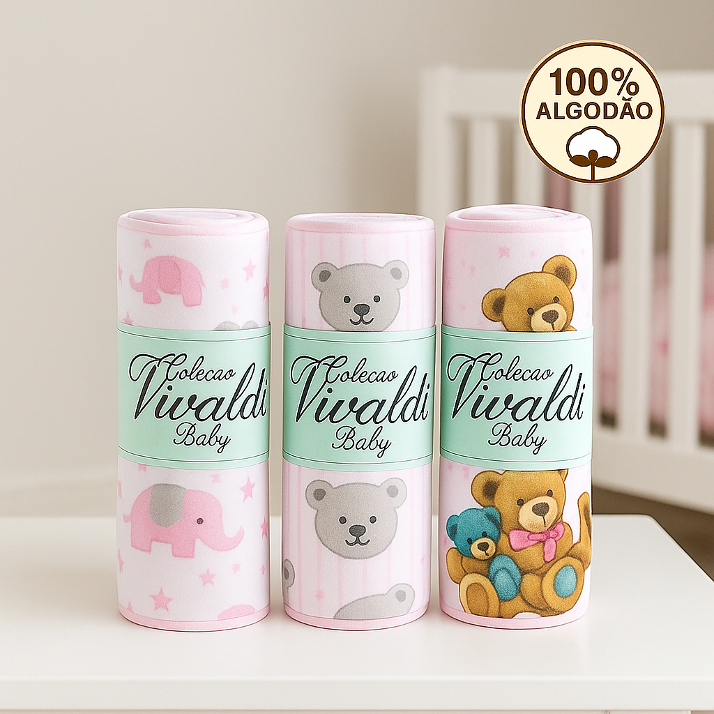 Kit 1 2 3 e 4 Jogos Berço Padrão Americano Lençol Fronha Malha 100% Algodão Menino Menina Rosa Azul