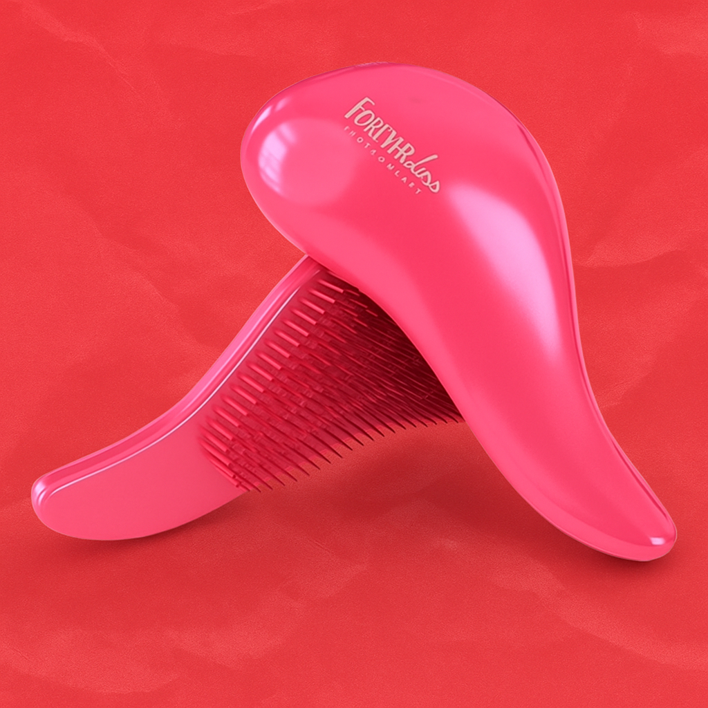 Escova Desembaraçadora Desmaia Cabelo Alinhadora de Fios Rosa Forever Liss