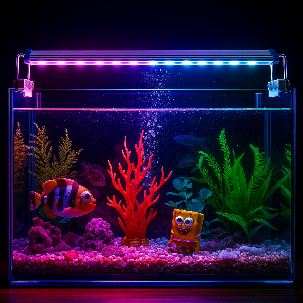 Luminária LED para Aquários 27 cm 8W 22 LEDs 3 Modos e Cores para Corais e Peixes Led aquário marinho c Suporte em Oferta na Shopee