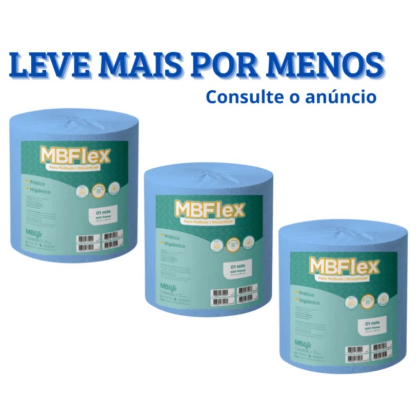 Panos Multiuso Tipo Perfex Limpeza Rolo Azul C/ 600 Unidades 20x40cm Rolo 240m