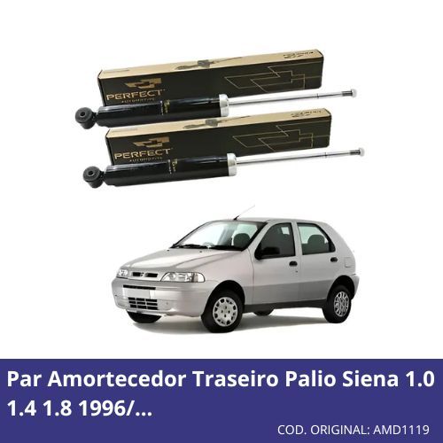 Par Amortecedor Traseiro Palio 1.0 1.4 1.6 1.8 e Siena 1.0 1.4 1.8 2001 a 2016 | Exceto Weekend e Grand Siena em Oferta na Shopee