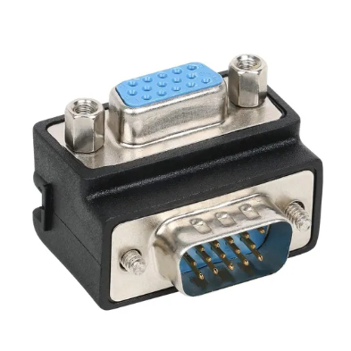 Adaptador Cople VGA Macho Para Fêmea 90º graus