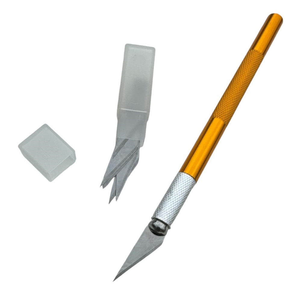 Caneta Estilete De Precisão + 5 Laminas Artesanato Modelismo