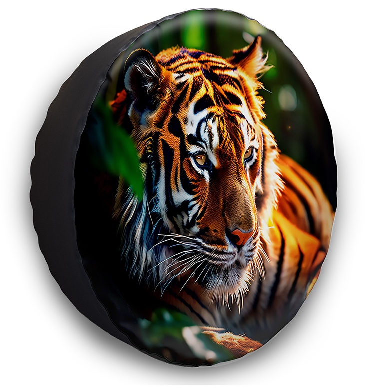 Capa Para Estepe Carro Tigre Floresta Felino Aro 15 E 16 Ecosport Spin Active Doblo Idea Citroen C3 Aircross Crossfox