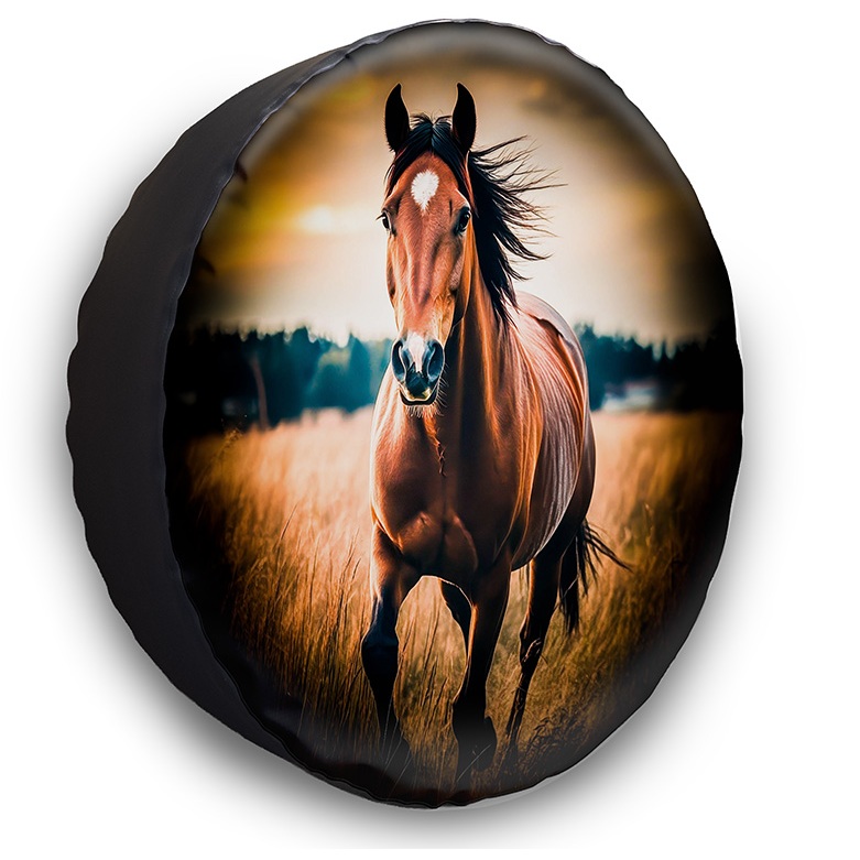 Capa Para Estepe Carro Cavalo Correndo Natureza Aro 15 E 16 Ecosport Spin Active Doblo Idea Citroen C3 Aircross Crossfox