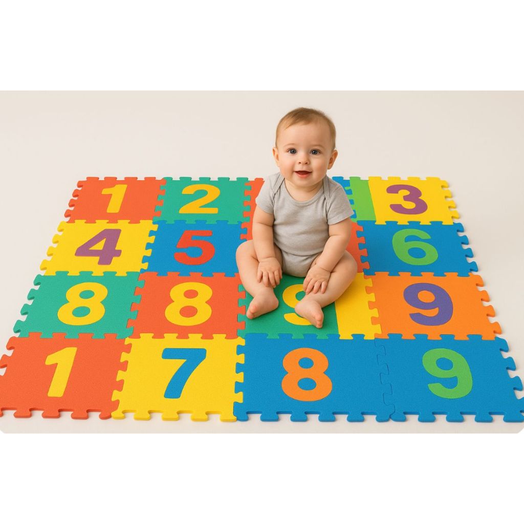 Kit 10 Tapete Eva Infantil Kids  Educacional Térmico 1 2 3 colorido números Amarelinha Criança