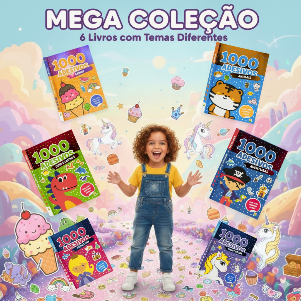 1000 Adesivos Incríveis / Despertar a Criatividade / Estímulo Visual e Motora