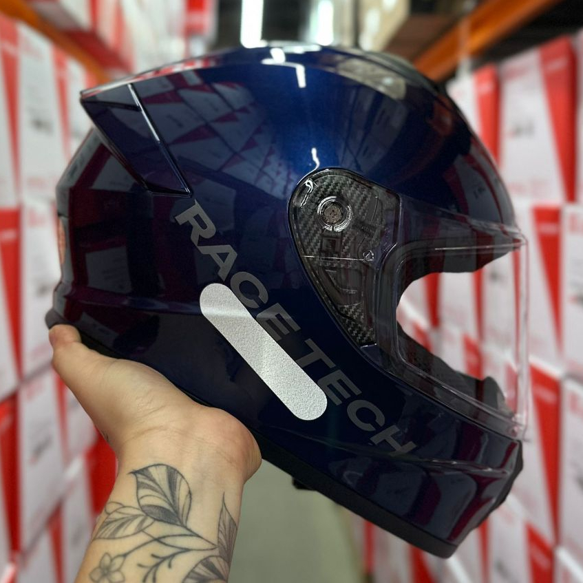 CAPACETE RACE TECH HIT MONOCOLOR AZUL BRILHANTE MASCULINO FEMININO NOVO BARATO PROMO + SUPER BRINDE em Oferta na Shopee