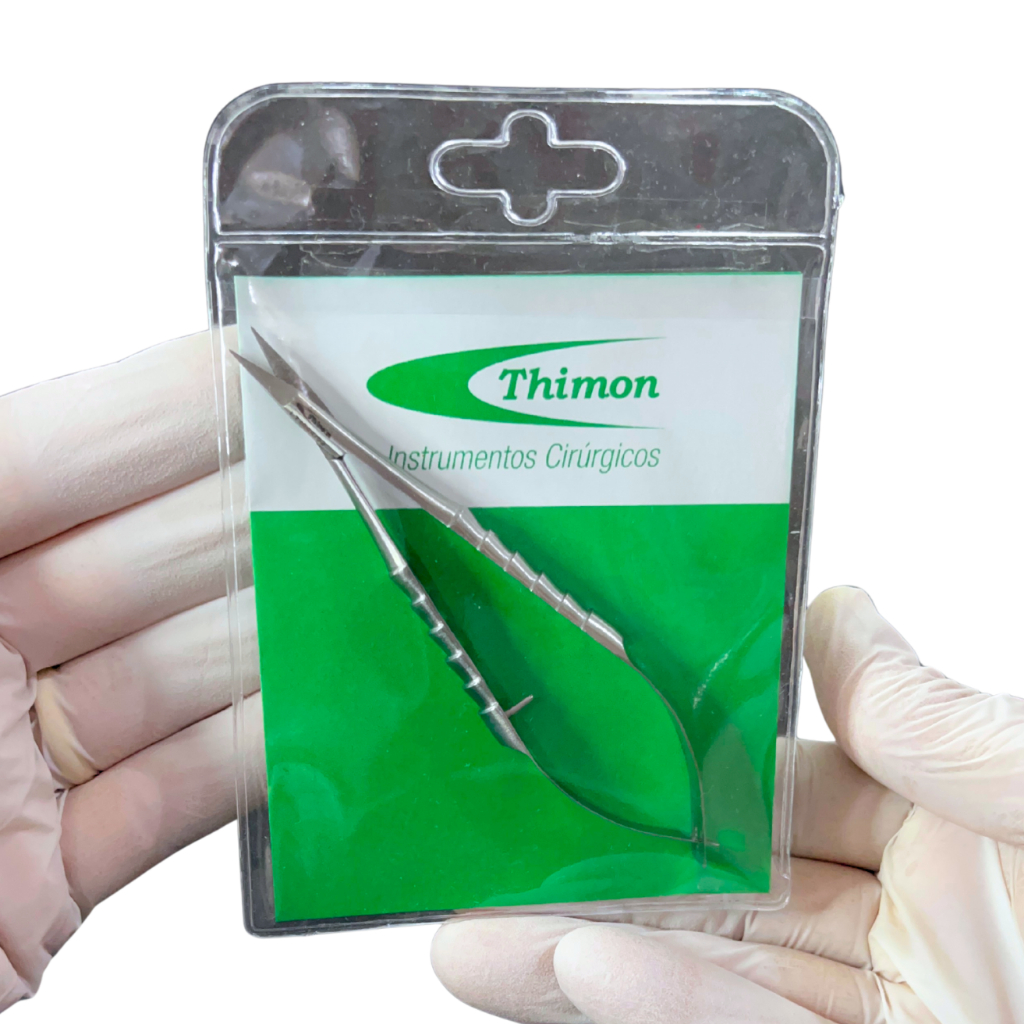 Tesoura Castroviejo 11 cm Ponta Reta sem Serrilha Thimon – Uso Profissional em Podologia e Saúde