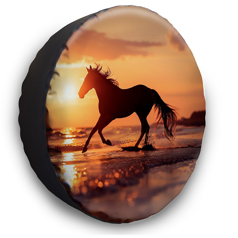 Capa Para Estepe Carro Cavalo Correndo Praia Aro 15 E 16 Ecosport Spin Active Doblo Idea Citroen C3 Aircross Crossfox