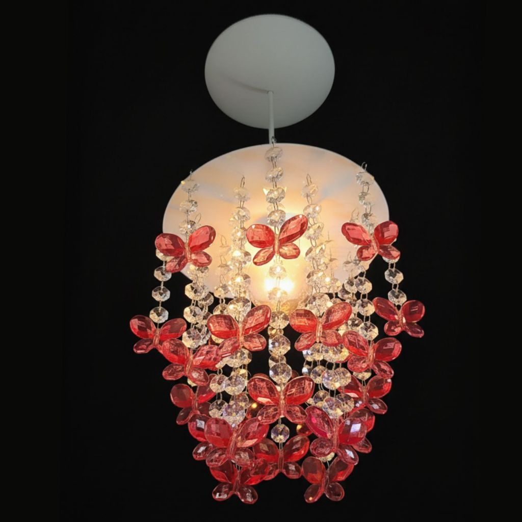 Pendente Borboletas Luminária Infantil Decorar Quarto de Menina Quartinho Bebê LED Lustre bivolt