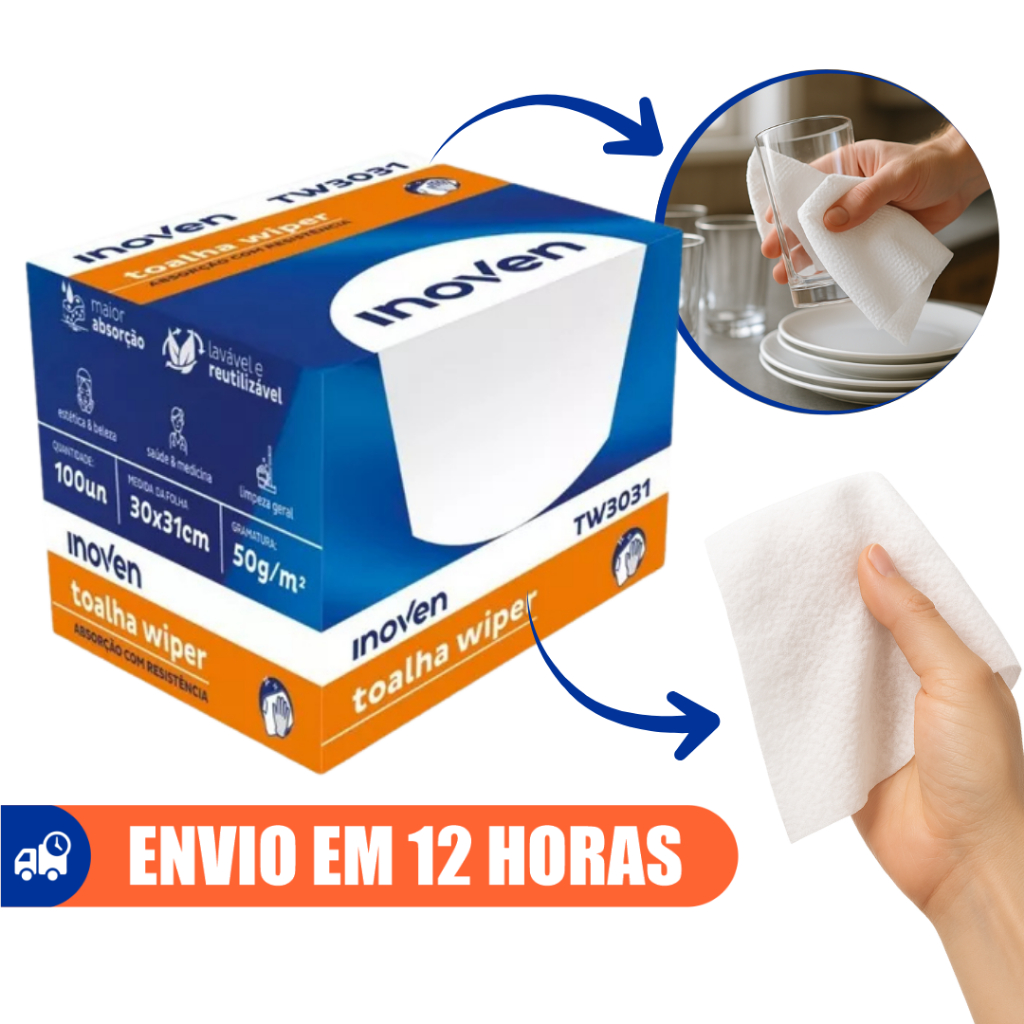 Toalha Wiper Manicure Limpeza Higiene TW3031 Inoven em Oferta na Shopee