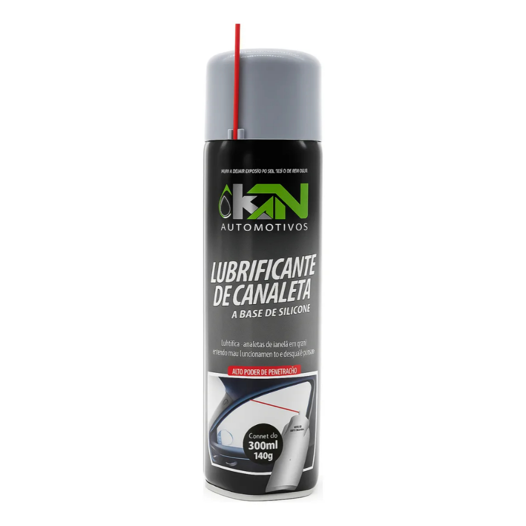 Lubrificante de Canaletas Automotivo KN 300ml | Silicone Spray para Vidros, Borrachas e Trilhos