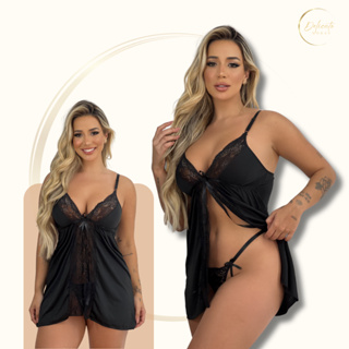 Camisola Renda Aberta com Calcinha Fio Brinde | Sensual | Noite Romântica em Oferta na Shopee
