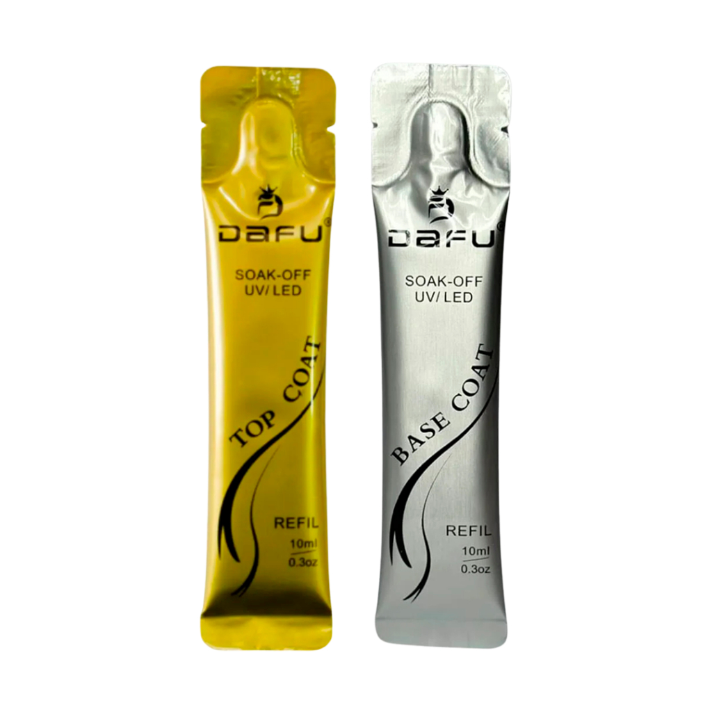 Refil Top Coat 10ml + Refil Base em Gel 10ml - DAFU Qualidade Preparador Finalizador em Oferta na Shopee