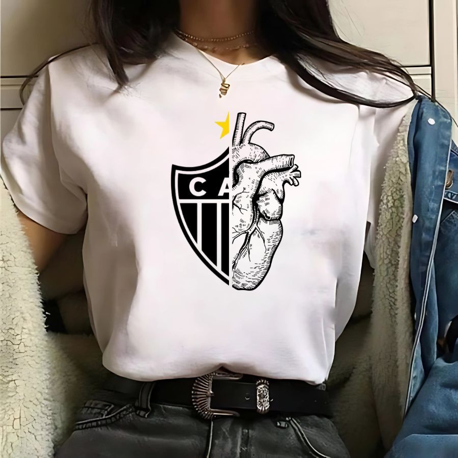 Camiseta T shirt Do Galo Baby Look - Camiseta Feminina Atletico-MG