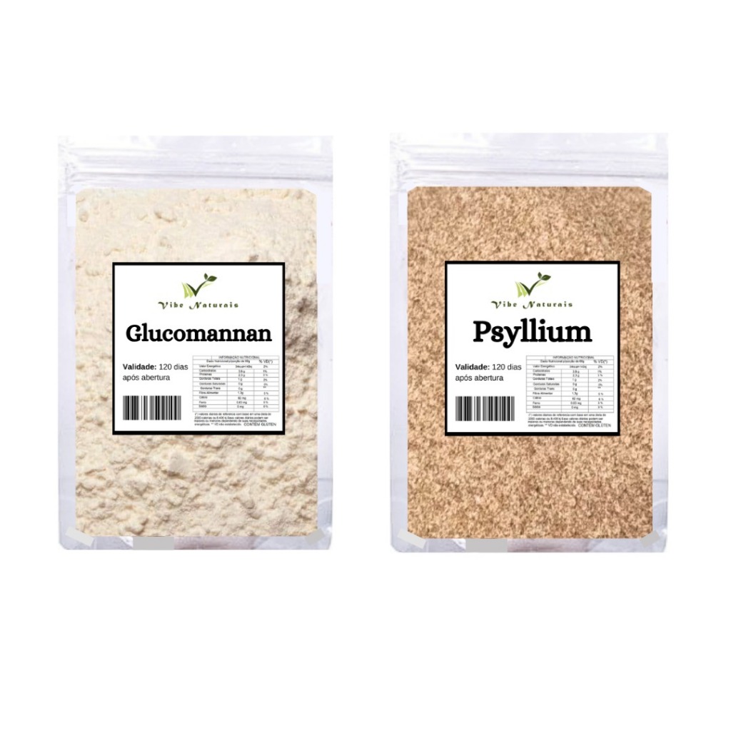 Glucomannan + Psyllium - Inibidor de Apetite 100% Pura Fibra