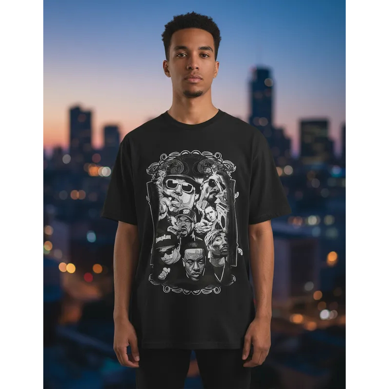Camiseta Rappers Rap Snoop Dogg Eminem Tupac Nwa Notorious Big Blusa Adulto Unissex Hcd645