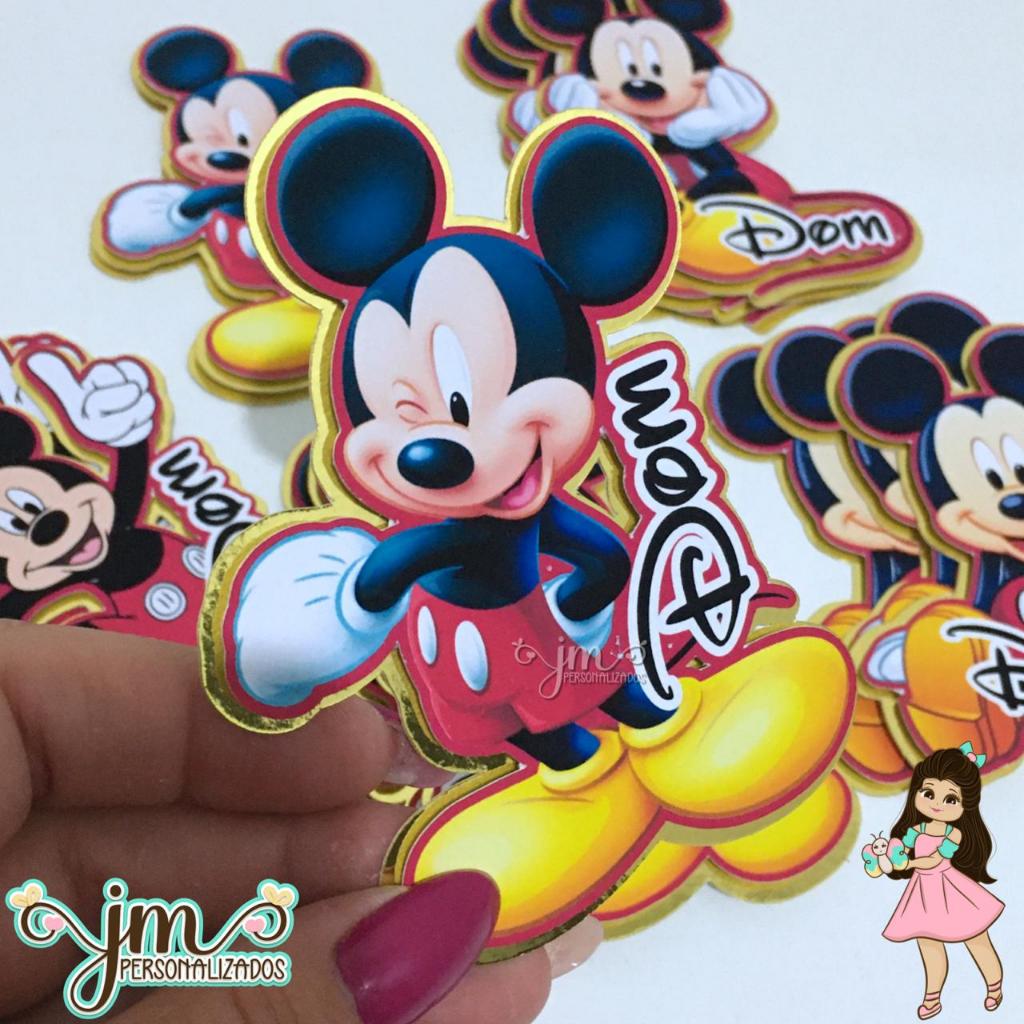 Apliques 3D - Tema: Mickey - Fazemos todos os temas | Lembrancinha Infantil | Mêsversário | Aniversário | Festa Infantil